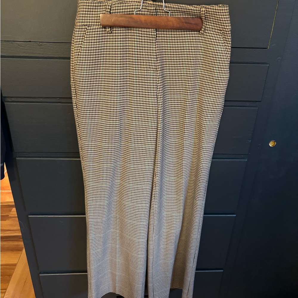 Nicole Miller Black and White Checkered Trousers